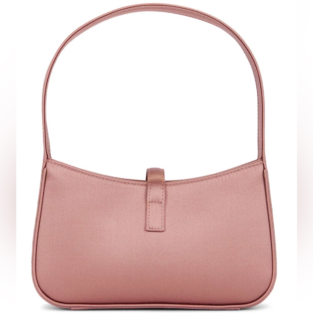 Saint Laurent Mini Le 5 A 7 Hobo Dragee Pink Satin Gold YSL Logo Top Handle Bag - Picture 10 of 16